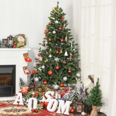HOMCOM Árbol Artificial de Navidad con Base Plegable 696 Ramas PE Tridente y PVC Individual Árbol Navideño Decorativo Exteriores Interiores Φ90x180 cm Verde