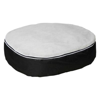 PawHut Cama para Perros y Gatos Lavable con Funda Desenfundable Colchoneta para Perros de Tamaño Mediano Tela Oxford y Felpa Suave 80x72x18 cm Gris y Negro