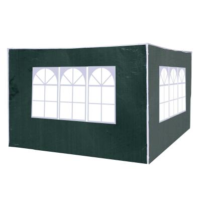 Outsunny® 2 Paredes Parte Laterales para Carpa 3x3m 3x6m Lado Parasol de Gazebo Tela Oxford Impermeable con Ventanas Medidas 300x200cm Verde oscuro