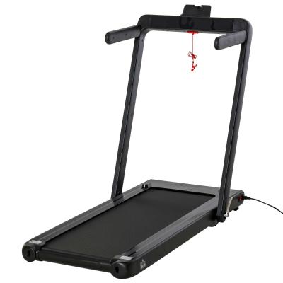 HOMCOM Cinta de Correr Eléctrica Plegable 1-12km/h Cinta de Andar Portátil con Pantalla LED Táctil Control Remoto Bluetooth Ruedas de Transporte Casa Oficina 134x66x107 cm Negro