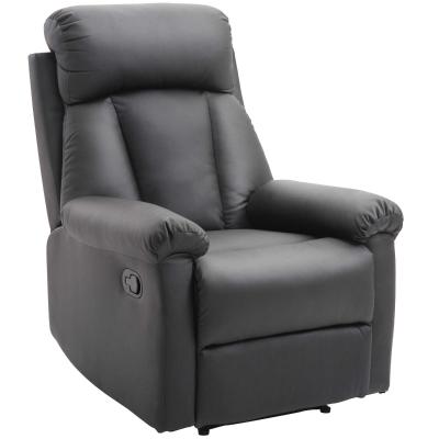 HOMCOM Sillón Relax Reclinable Tapizado en PU Butaca de Salón con Reposapiés Retráctil Respaldo Alto Resposabrazos y Asiento Acolchados Grueso 80x97x107 cm Negro
