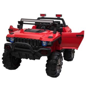 HOMCOM Coche Eléctrico para Niños 2 Plazas Vehículo Todoterreno Infantil Biplaza con Música Luces Control Remoto Carga 50kg para +3 Años 135x86x85cm