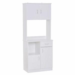 HOMCOM Armario Alacena Buffet Aparador de Cocina Organizador Mueble Auxiliar para Almacenamiento 3 Puertas 1 Cajón y Encimera Abierta 71x41x178cm