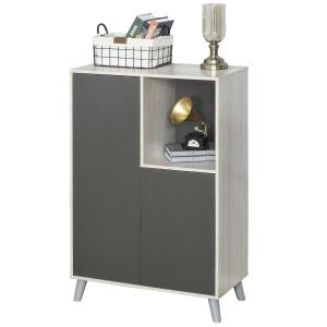 HOMCOM Estantería Librería Moderna para Libros tipo Biblioteca Organizador Multifuncional para Salón Oficina Domitorio Antivuelco 80x40x120cm Gris (6 Cubos)