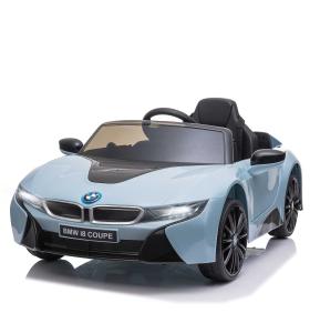 HOMCOM Coche Eléctrico BMW I8 COUPE con Licencia para Niños de +3 Años Batería 6V Control Remoto y Manual con Música Bocina y Faros 115x72,5x46cm Azul