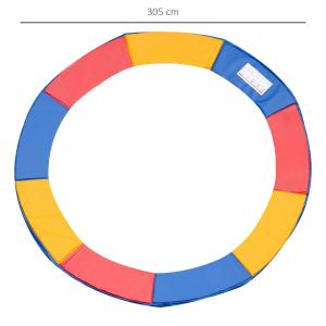 HOMCOM Cubierta de Protección de Diámetro 305 cm Borde para Cama Elástica y Resorte Trampolín Redondo para Exterior Colorido