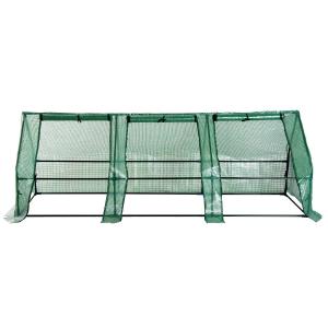 Outsunny Invernadero de Jardín Terraza 270x90x90 cm Tipo Caseta Tubo de Acero con 3 Ventanas Vivero Casero para Cultivo Plantas Flores Tomates Verde