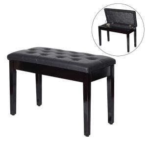 HomCom Banco de Piano tipo Taburete de Piel Banqueta con Espacio de Almacenamiento - 75x35x50 cm