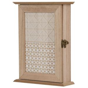 HomCom Caja Llavero de Pared tipo Armario de Madera para Llaves con 6 Ganchos Estilo Vintage - 20x6.5x26.5cm