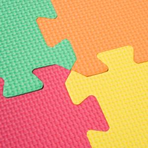 HOMCOM 48 Piezas Alfombra Puzzle para Niños de 31x31x1cm con 26 Letras Números y Tipos de Figuras Geométricas Colchoneta Suave 4,32 metros cuadrados