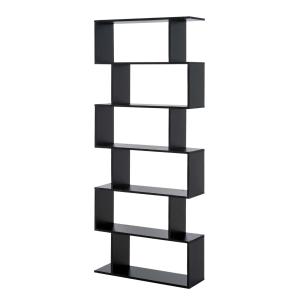 HomCom® Estantería Alta Librería 6 Estantes Comedor Salón Diseño Moderno Montaje de Pared