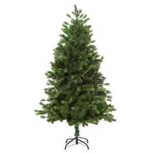 HOMCOM Árbol Artificial de Navidad con Base Plegable 934 Ramas PE Tridente y PVC Individual Árbol Navideño Decorativo Exteriores Interiores Ø105x210cm Verde