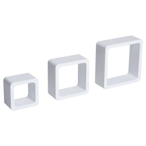 HomCom® Estantes de Pared Juego de 3 Cubos para Libro CDs Blanco