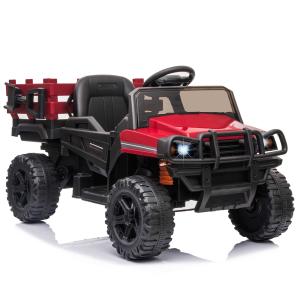 HOMCOM Coche Eléctrico Todoterreno para Niños de +3 Años con 2 Motores Control Remoto 2,4 GHz Batería Recargable 119x64,5x65 cm Rojo