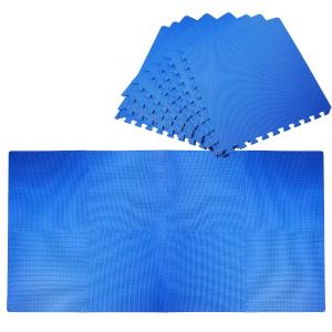 HOMCOM Alfombra Puzzle para Niños 8 Piezas Alfombrillas de Juego Espuma EVA con Área de Cobertura 2,88 metros cuadrados No Tóxica 60x60x1,2 cm Azul