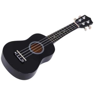 HOMCOM Ukelele Soprano de 21 Pulgada para Principiantes Concierto Cuerdas Aquila de Nylon Negro