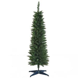 HOMCOM Árbol de Navidad Mediano Φ46x150cm Árbol de Navidad Estrecho con 294 ramas perfecto para Decoración Navidad