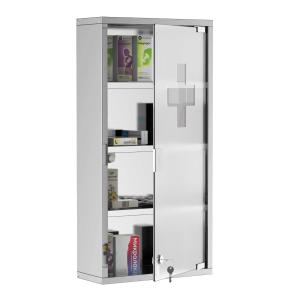 HOMCOM Botiquín de Acero Inoxidable de Primeros Auxilios para Medicinas 60x30x12cm Plateado