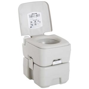 kleankin Inodoro Portátil Químico Baño 20L con Tapa para Camping Viaje - 41.5x36.5x42cm