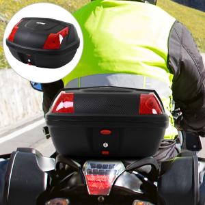 HOMCOM Maletero de Scooter Baúl de Moto para 1 Casco Integral y 1 Medio Capacidad de 48 L Cerradura con 2 Llaves Accesorios 58x44,5x33,5cm