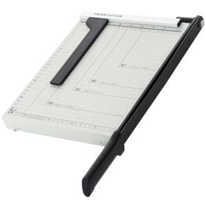 HOMCOM Cortador de Papel A4 Guillotina Profesional para Papelería Fotográfica Capacidad 12 Hojas con Guía Cizalla de Cuchilla 48x26,5x5cm