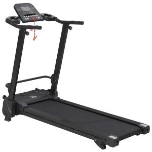 HOMCOM Cinta de Correr Andar Eléctrica Plegable con 5 Programas Pantalla LCD Velocidad hasta 14 km/h Inclinación Manual y Ruedas de Transporte Carga 110 kg 164x70x125 cm Negro
