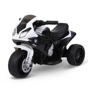 HOMCOM Motos para Niños eléctricas con licencia BMW S1000RR Trimoto para Niños +18 Meses con Luces y Música 66x37x44 cm Negro