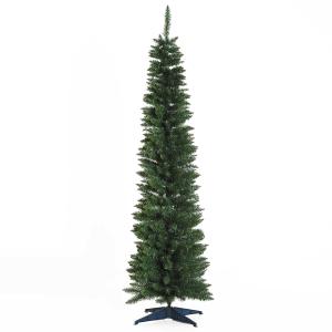 HOMCOM Árbol de Navidad Artificial Grande Árbol con Soporte 180cm 390 Ramas Ecológico PVC Verde