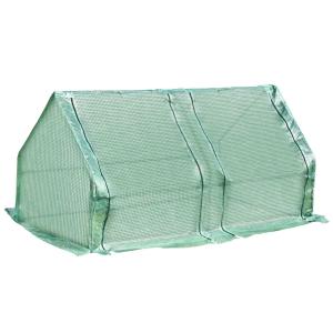 Outsunny Invernadero de Jardín Terraza Vivero para Huerto Plantas con 2 Puertas 180x90x90 cm Color Verde Tubo de Acero PE