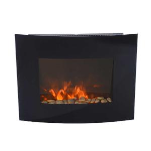 HOMCOM Chimenea Eléctrica Tipo Estufa de Pared con Efecto Llamas y Luz LED de 7 Colores con Mando a distancia 900W/1800W 65x11,4x52cm