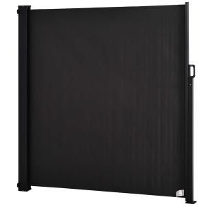 Outsunny Toldo Lateral Retráctil Exterior 350x180cm Pantalla de Privacidad contra Sol Viento Visión para Jardín Patio Balcón Tejado Hecho de Aluminio