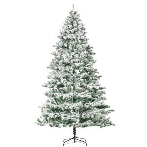 HOMCOM Árbol de Navidad 225 cm Nevado Artificial con 1083 Puntas de PVC para Interiores