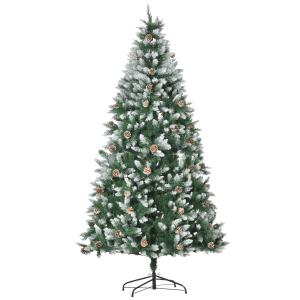 HOMCOM Árbol de Navidad Artificial 210 cm para Interior con 1440 Puntas PVC y 75 Piñas