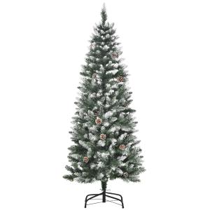 HOMCOM Árbol de Navidad Artificial 150 cm para Interior con 464 Puntas PVC y 28 Piñas