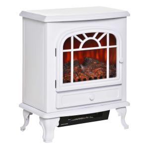 HOMCOM Chimenea Eléctrica 1000/2000W con Efecto Llama Brillo Regulable y Termostato