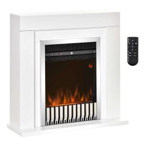 HOMCOM Chimenea Eléctrica 1000/2000W con Llama Mando a Distancia Temporizador 20-25 m²