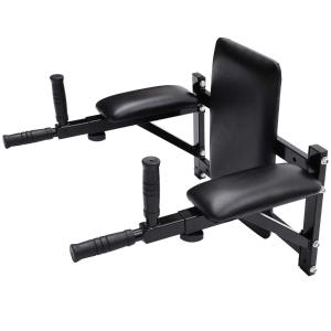 HOMCOM Barra de Musculación para Pared con Brazos Ajustables para hacer Dominadas Flexiones y Crossfit en Casa 70x53-63x48 cm Negro