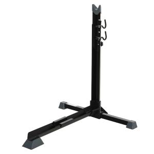 HOMCOM Soporte para Colocar Bicicleta en Vertical Caballete de Bicicleta Ajustable en Altura con Correa de Fijación 66x56x63-77,5 cm Negro