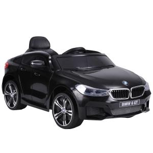 HomCom Compatible con Coche Eléctrico para Niño Automóvil Infantil +3 Años con Control Remoto Batería 6V Luces y Sonidos MP3 USB Apertura de Puerta Carga 30kg 106x64x51cm BMW 6GT