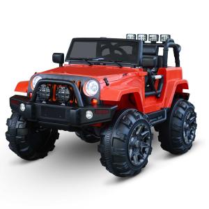 HOMCOM Coche Eléctrico Todoterreno con Mando a Distancia MP3 Luces y Sonidos Apertura de Puerta Batería 12V Carga 30kg para Niños +3 Años 128x78x76cm