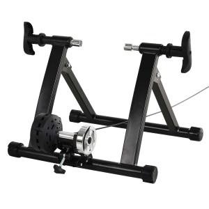 HOMCOM Rodillo Bicicleta con Resistencia de 8 Niveles Entrenamiento Doméstico Entrenador de Bicicleta Ejercicio Plegable Acero 120kg Negro