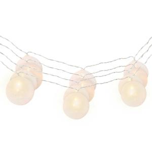 Outsunny Guirnaldas de Luces para Exterior 4*5,3 m con 4*20 Bolas LED Algodón Luces de Hadas Blanco Cálido IP44 para Decoración de Fiestas Bodas Patio Jardín