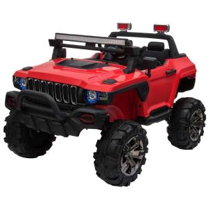 HOMCOM Coche Eléctrico Todoterreno para Niños 2 Plazas Vehículo Infantil Biplaza con Música Luces Control Remoto Carga 50kg para +3 Años 135x86x85cm