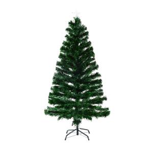 HOMCOM Árbol de Navidad grande 180cm de fibra óptica Artificial Árbol con Soporte Metálico Luces LED Multicolores