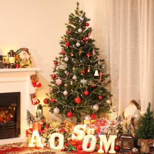 HOMCOM Árbol Artificial de Navidad con Base Plegable 440 Ramas PE Tridente y PVC Individual Árbol Navideño Decorativo Exteriores Interiores Φ75x150 cm Verde