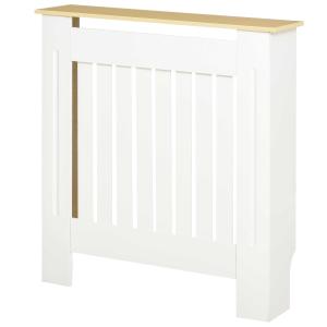 HOMCOM Cubre Radiador 78x19x83 cm Cubierta de Radiador de MDF con Dispositivo Antivuelco Diseño Moderno para Sala de Estar Dormitorio Blanco