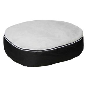 PawHut Cama para Perros y Gatos Lavable con Funda Desenfundable Colchoneta para Perros de Tamaño Mediano Tela Oxford y Felpa Suave 80x72x18 cm Gris y Negro