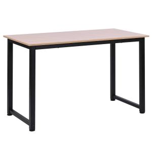 HOMCOM Mesa Ordenador Escritorio para Hogar con Pies Ajustables 120x60x76cm Roble y Negro