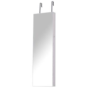 HOMCOM Espejo Joyero Colgante de Pared o Puerta con LED 5 Estantes 2 Cajones Pequeños 37x120x10cm