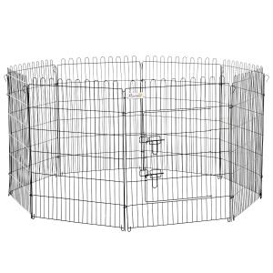PawHut Parque Perros Jaula Plegable Mascotas Cerca Entrenamiento Cachorros 8 Vallas (71 * 91cm)